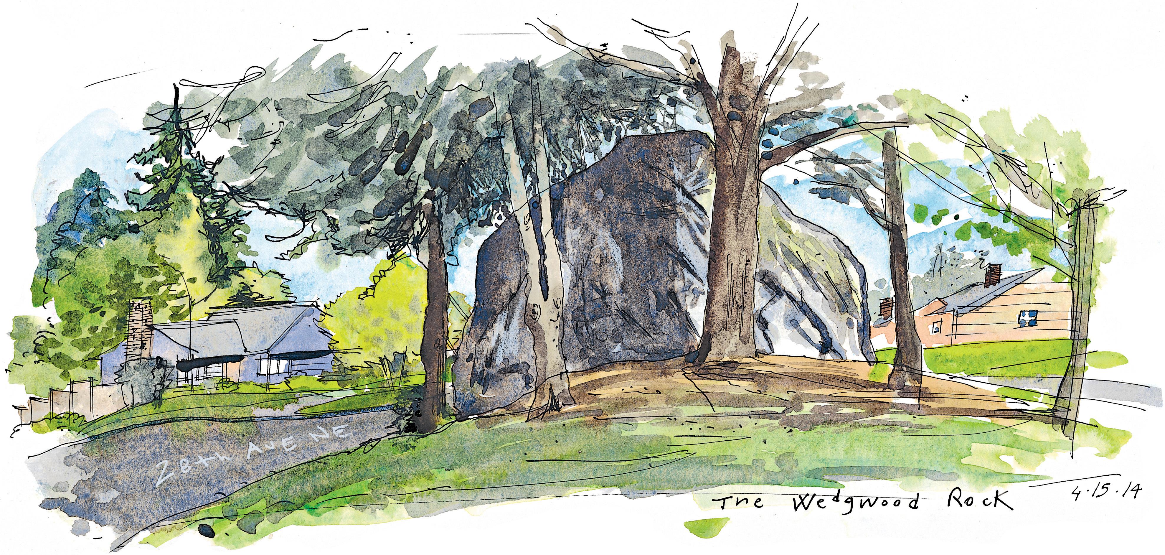 Wedgewood Rock - sketch by Seattle Times